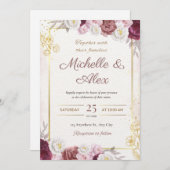 エレガントフローラ結婚式招待状 招待状 (正面/裏面)