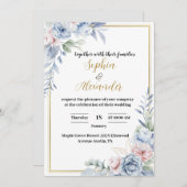 エレガントフローラ結婚式招待状 招待状 (正面/裏面)