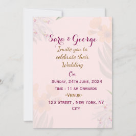 エレガントフローラ結婚式招待状 招待状