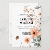 エレガントフローラ結婚式招待状 招待状 (正面/裏面)