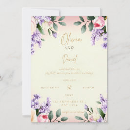 エレガントフローラ結婚式招待状 | 水彩画 招待状