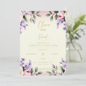 エレガントフローラ結婚式招待状 | 水彩画 招待状 (スタンド正面)