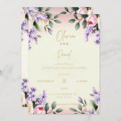 エレガントフローラ結婚式招待状 | 水彩画 招待状 (正面/裏面)