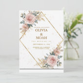 エレガントフローラ結婚式招待状 | 水彩画 招待状 (スタンド正面)