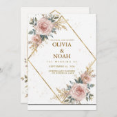 エレガントフローラ結婚式招待状 | 水彩画 招待状 (正面/裏面)