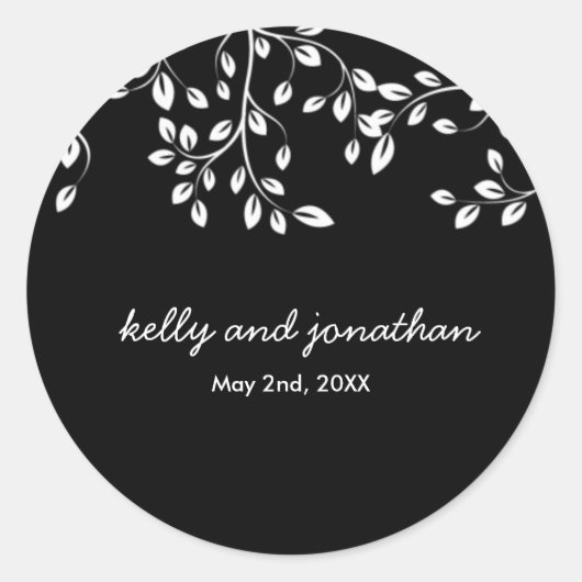 エレガントフローラ結婚式用シール ラウンドシール (正面)