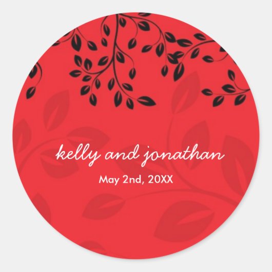 エレガントフローラ結婚式用シール ラウンドシール (正面)