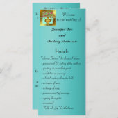 エレガントフローラ結婚式 プログラムラックカード プログラム (正面/裏面)