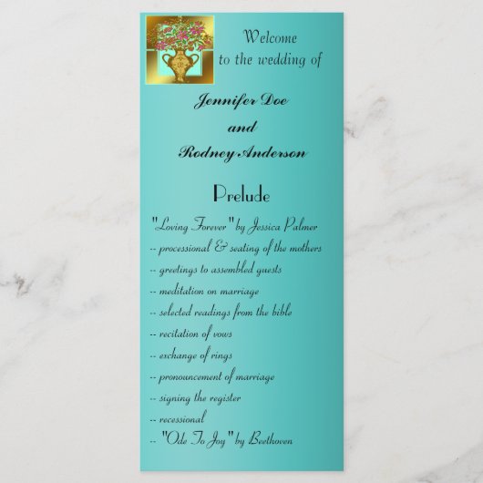 エレガントフローラ結婚式 プログラムラックカード プログラム (正面)