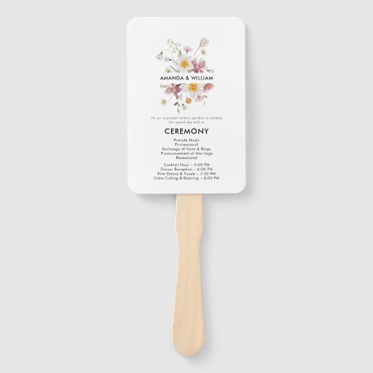 エレガントフローラ結婚式 プログラム ハンドファン (正面)