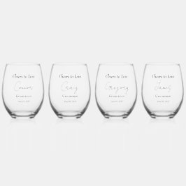 エレガントフローラ結婚抱擁 ステムなしワイングラス