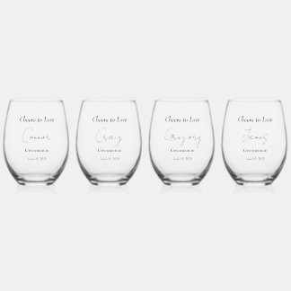 エレガントフローラ結婚抱擁 ステムなしワイングラス