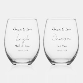 エレガントフローラ結婚抱擁 ステムなしワイングラス