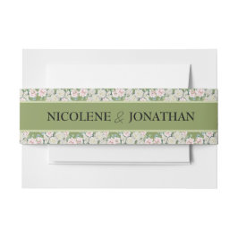 エレガントフローラ結婚抱擁 招待状ベリーバンド