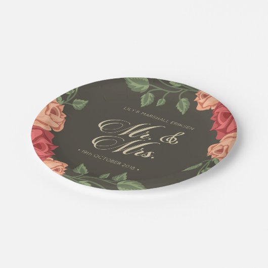 エレガントフローラ結婚氏 |紙プレート ペーパープレート (アングル)