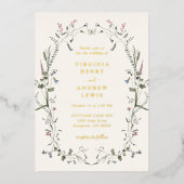 エレガントフローラ結婚箔招待状 箔招待状 (正面)