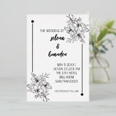 エレガントフローラ結婚箔招待状 箔招待状 (立ち正面)