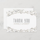 エレガントフローラ結婚素朴サンキューカード サンキューカード (正面/裏面)