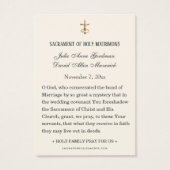 エレガントフローラ結婚聖なる書物、 経典祈りの言葉カード (裏面)