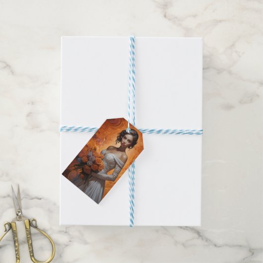 エレガントフローラ結婚花嫁 ギフトタグ (より糸つき)