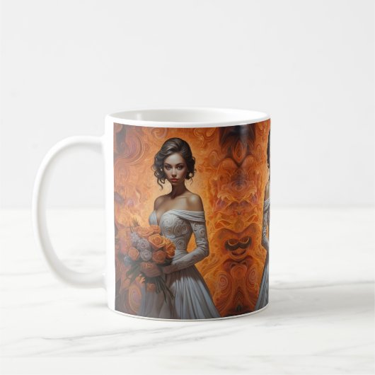 エレガントフローラ結婚花嫁 コーヒーマグカップ (左)