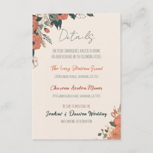 エレガントフローラ結婚詳細 エンクロージャーカード (正面)