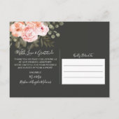 エレガントフローラ結婚赤面感謝はがき 案内ポストカード (裏面)