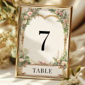 エレガントフローラ結婚金ゴールドのテーブル番号 招待状