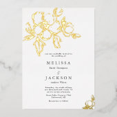 エレガントフローラ結婚開花 箔招待状 (正面)