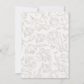 エレガントフローラ結婚Taupeの表番号カード 招待状 (裏面)