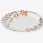 エレガントフローラ緑のブライダルシャワー結婚ズ ペーパープレート (アングル)