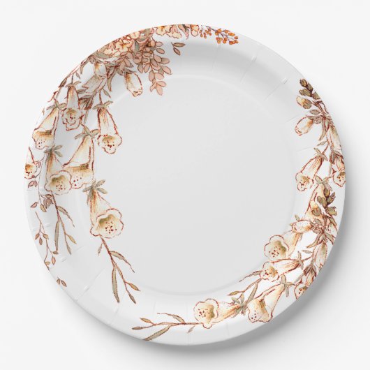 エレガントフローラ緑のブライダルシャワー結婚ズ ペーパープレート (正面)