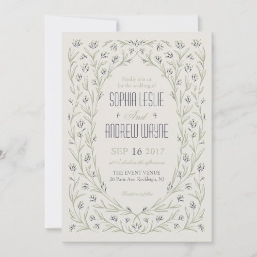 エレガントフローラ緑地結婚庭 招待状 (正面)