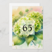 エレガントフローラ緑水カラー誕生日パーティー 招待状 (正面/裏面)