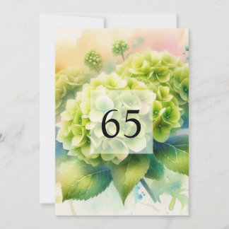 エレガントフローラ緑水カラー誕生日パーティー 招待状