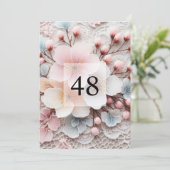 エレガントフローラ緑水カラー誕生日パーティー 招待状 (スタンド正面)