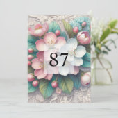 エレガントフローラ緑水カラー誕生日パーティー 招待状 (スタンド正面)