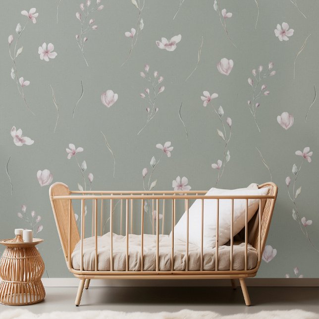 エレガントフローラ緑 壁紙 (クリエイターアップロード済み)