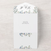 エレガントフローラ緑QRコー結婚ド オールインワン招待状 (外側)