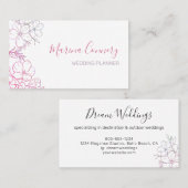 エレガントフローラ線スケッチウェディングプランナー 名刺 (正面/裏面)