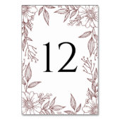 エレガントフローラ線スケッチラストレッド結婚ズ テーブルナンバー (裏面)