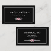 エレガントフローラ署名スクリプトHairstylistサロン 名刺 (正面/裏面)