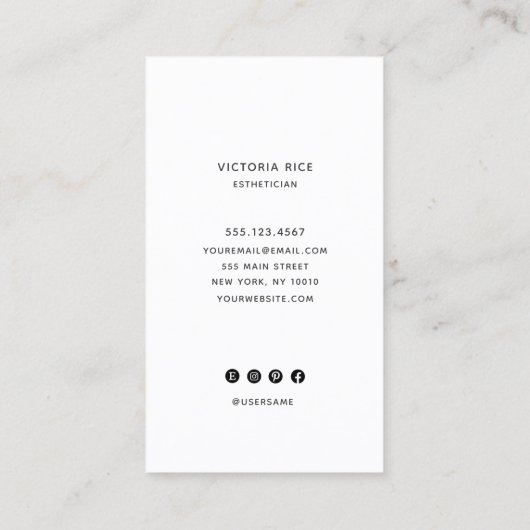 エレガントフローラ美しい顔サロンスパ 名刺 (裏面)