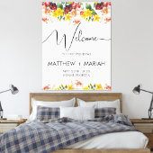 エレガントフローラ自然書結婚の歓迎 キャンバスプリント (インサイチュ (寝室))