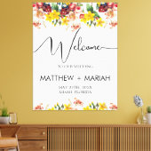 エレガントフローラ自然書結婚の歓迎 キャンバスプリント (インサイチュ (リビング))