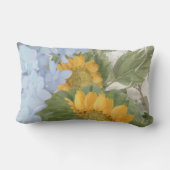 エレガントフローラ色彩の鮮やかサンフラワーズブルーアイランジャ ランバークッション (裏面)