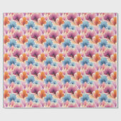 エレガントフローラ花びらソフトウォーター色開花 ラッピングペーパー (フラット)