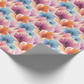 エレガントフローラ花びらソフトウォーター色開花 ラッピングペーパー (角)