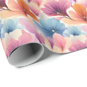 エレガントフローラ花びらソフトウォーター色開花 ラッピングペーパー (ロールコーナー)