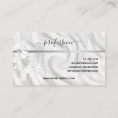 エレガントフローラ花パターシンプルン銀灰色 名刺 (裏面)